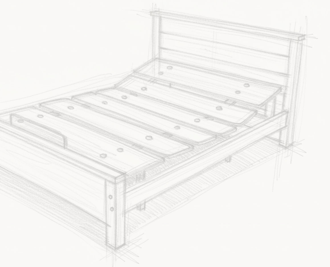 Commencer à créer mon lit / futon en bois